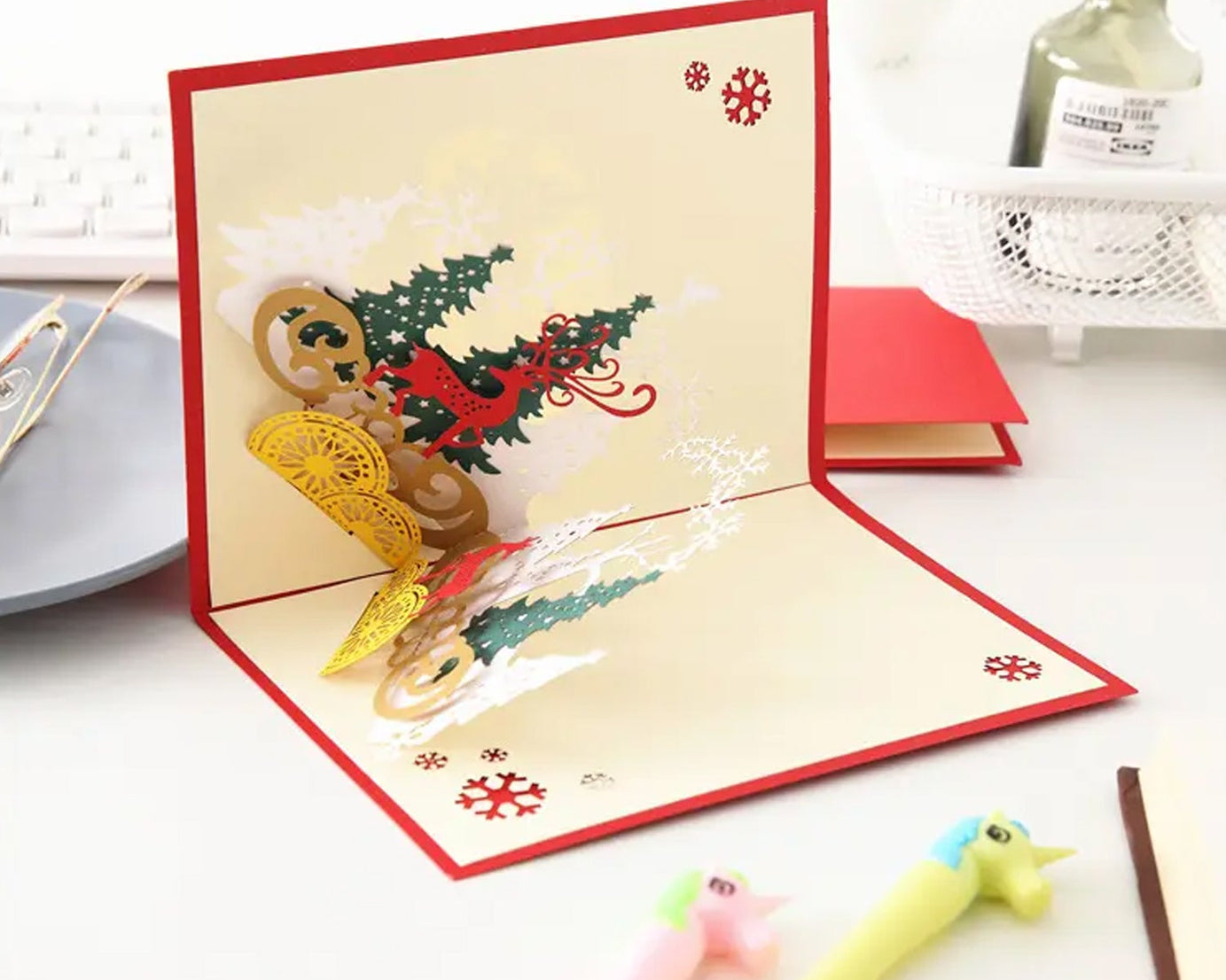 3D Paper Wish Card High Quality Paper Card All Design Card Good Wishing Card (All 3D Card Birthday, Christmas Card,  Cartoon Card, Love Heart Card) (1 Pc)