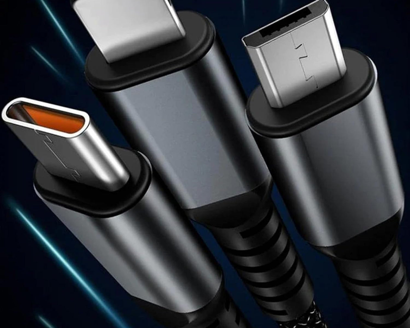 3-in-1 Super Fast Charging Cable 100w, Multifunctional Convenient Super Fast Charging Cable Nylon Braided Cord, 3-in-1 Silicone Zinc Alloy 3 Head Charging Cable