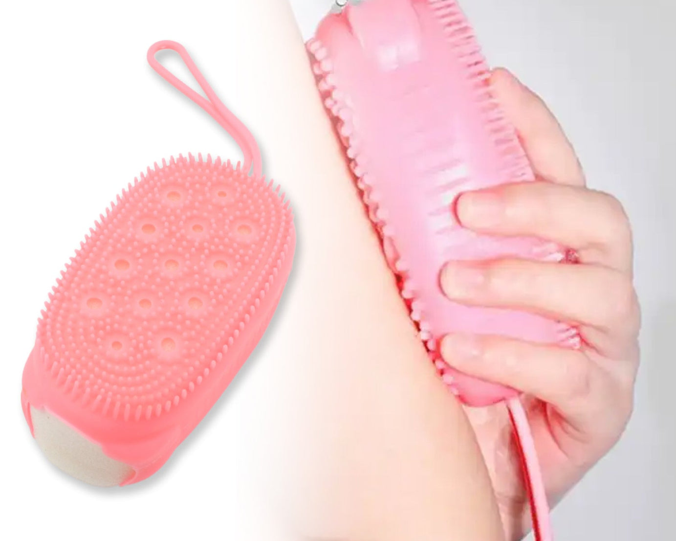 Silicone Super Soft Silicone Bath Brush Double-Sided Body Scrubber Brush for Deep Cleasing Exfoliating, Ultra-Soft Scrubber(1 pc)
