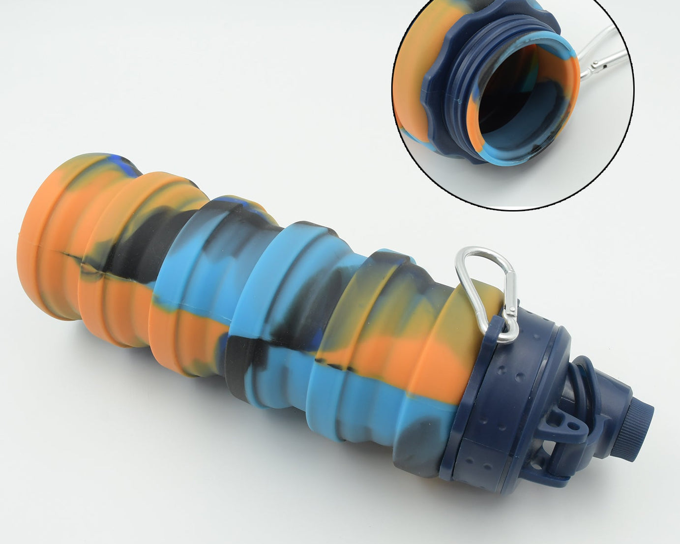 Foldable Water Bottle, Silicone Leak Proof Portable Sports Travel Water Bottle for Outdoor, Gym, Hiking (1 Pc / 24 cm Foldable)