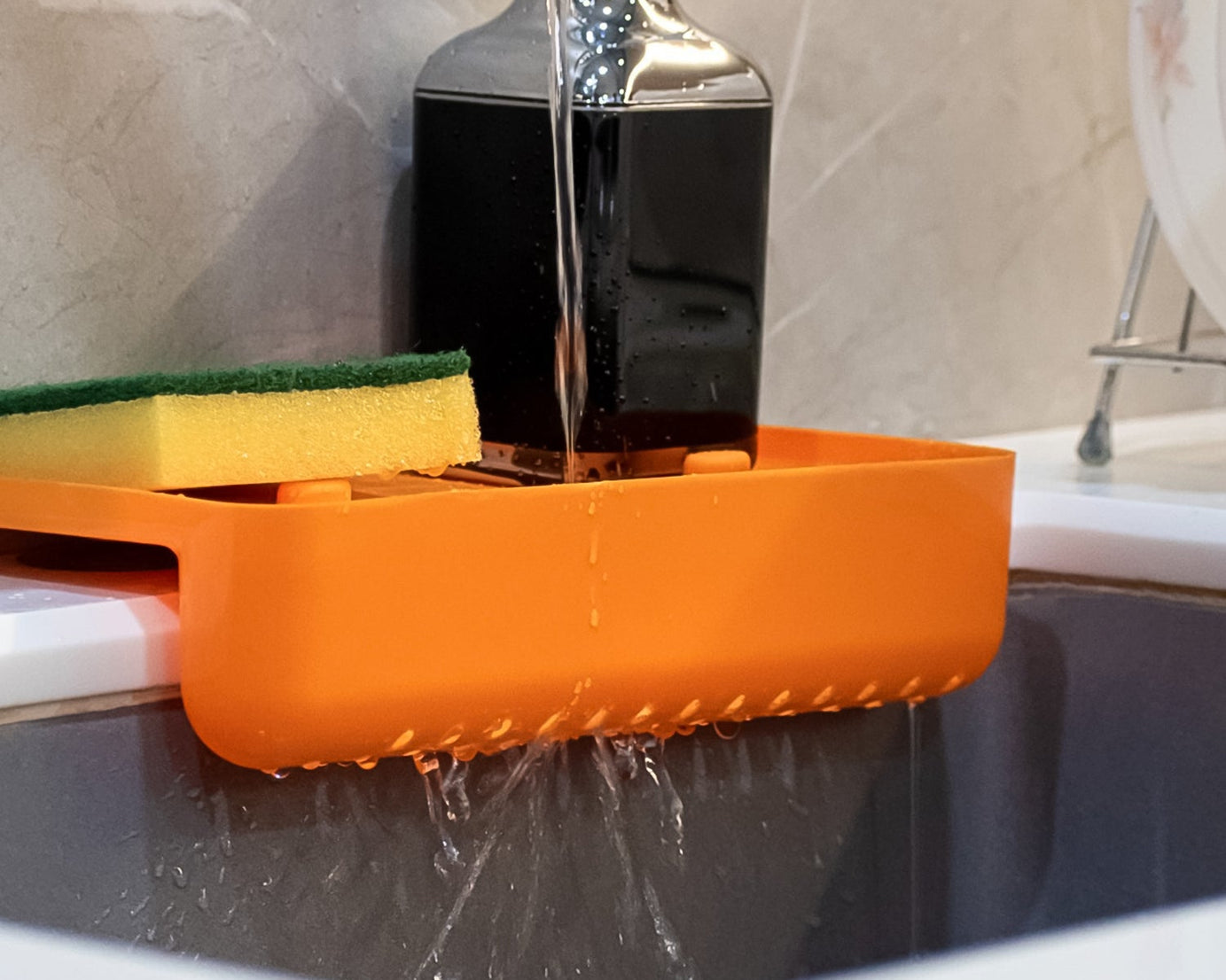 MULTI FUNCTIONAL DRAINER SHELF SINK STORAGE HOLDER Sink Colander Strainer Basket (1 Pc)