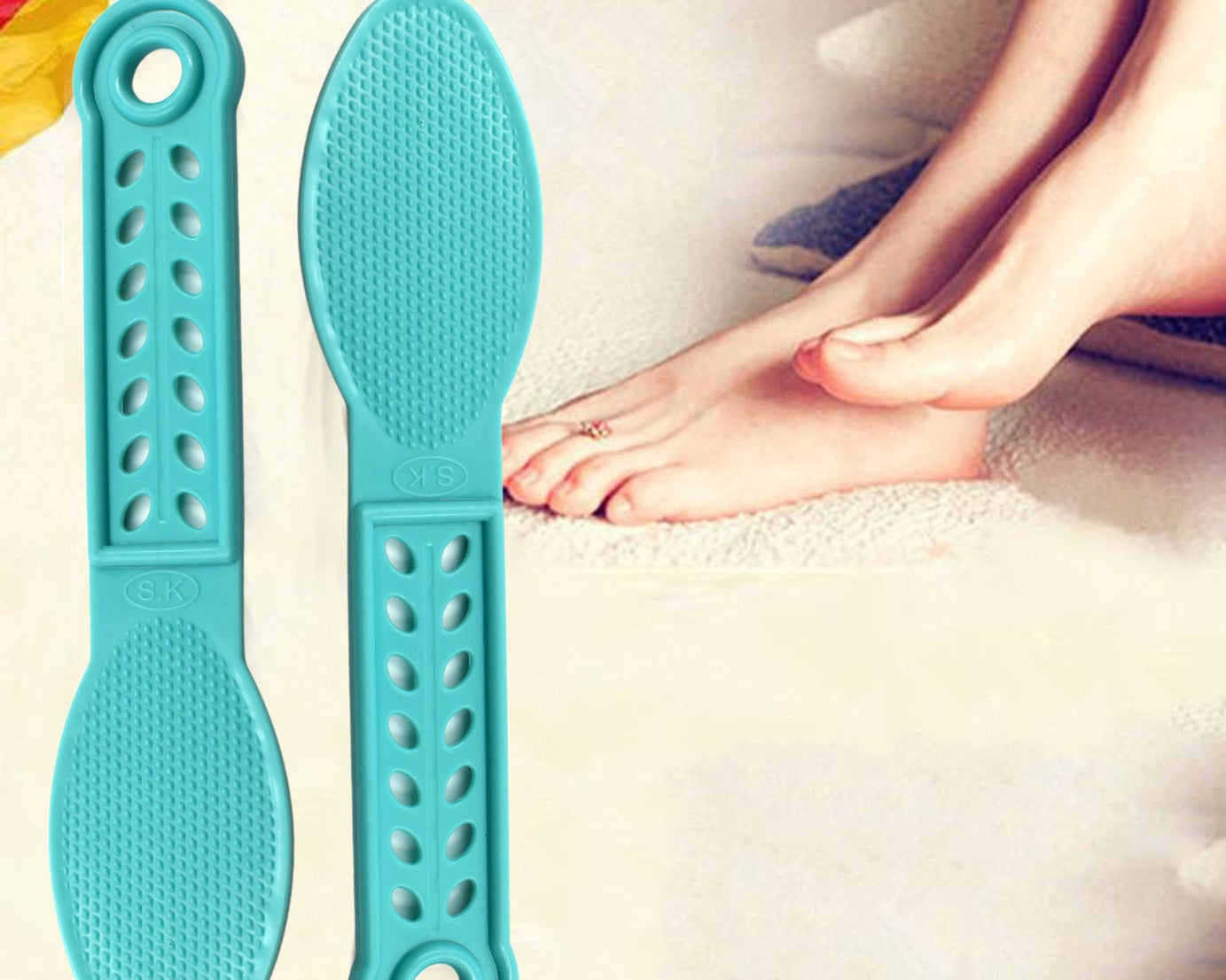 Plastic foot scrubber for pedicure.