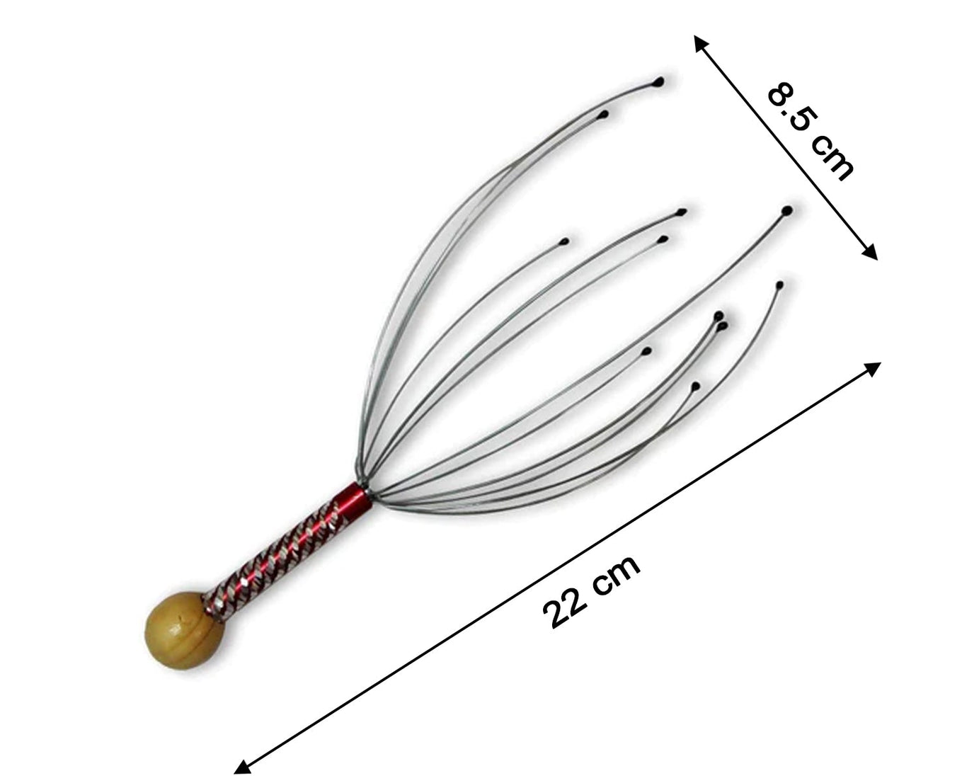 Head massager for stress relief, handheld design for easy use.