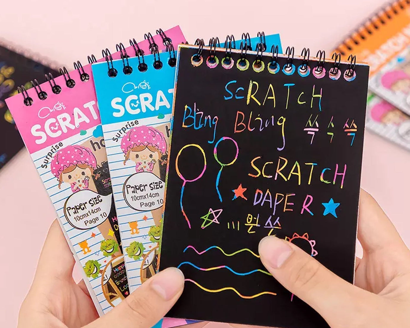 Colorful scratch paper book for kids, 10 sheets