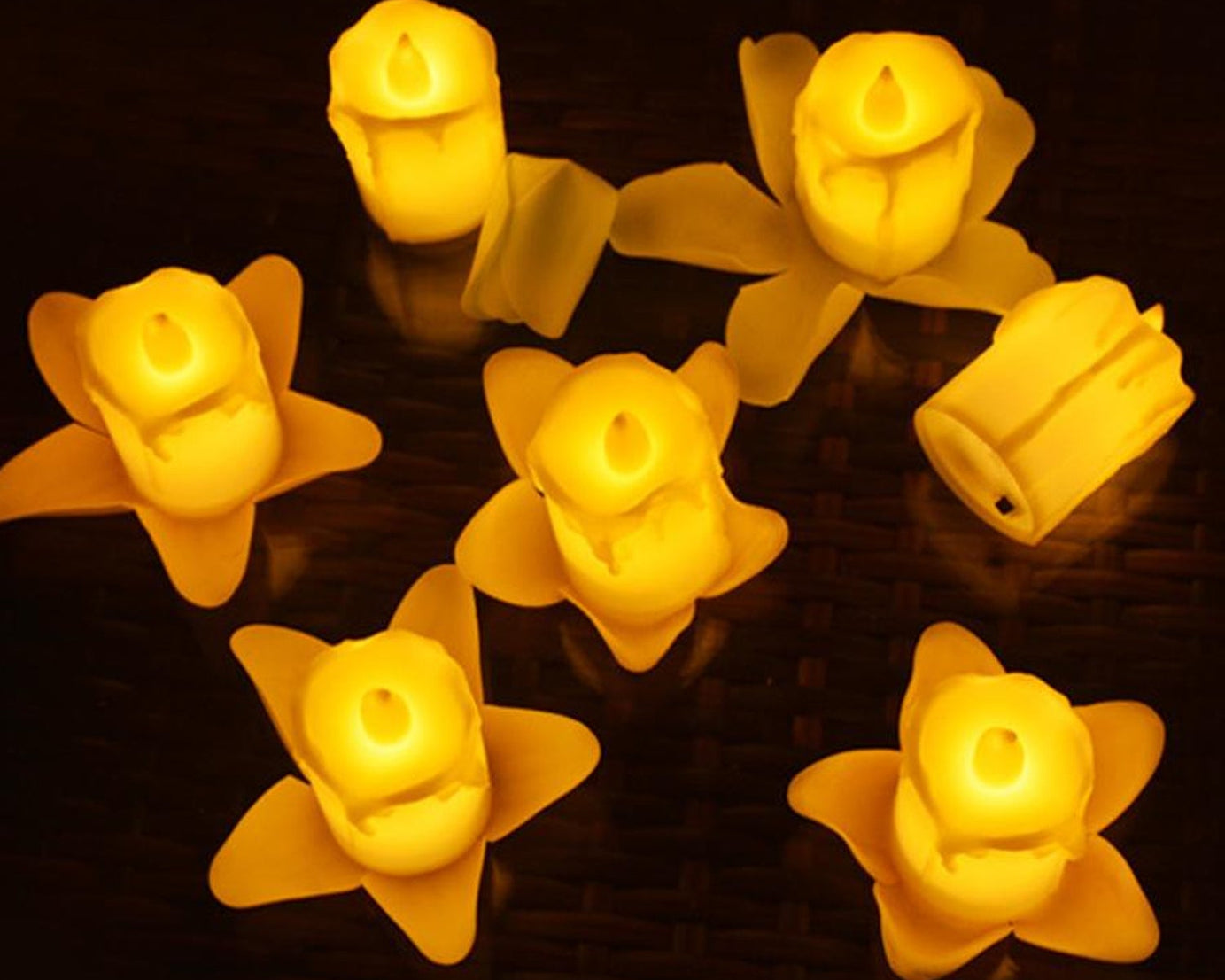 Melted design candles in multicolor.