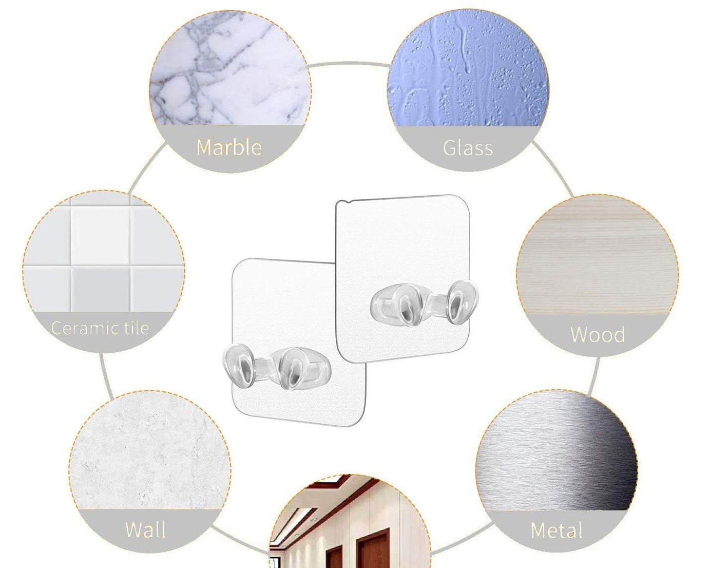 Transparent Self Adhesive Hook Seamless Drill Free Removable Wall Mounted Hanger As Toothbrush Holder Power Plug Socket Holder Waterproof and Oil Proof (1 Pc)