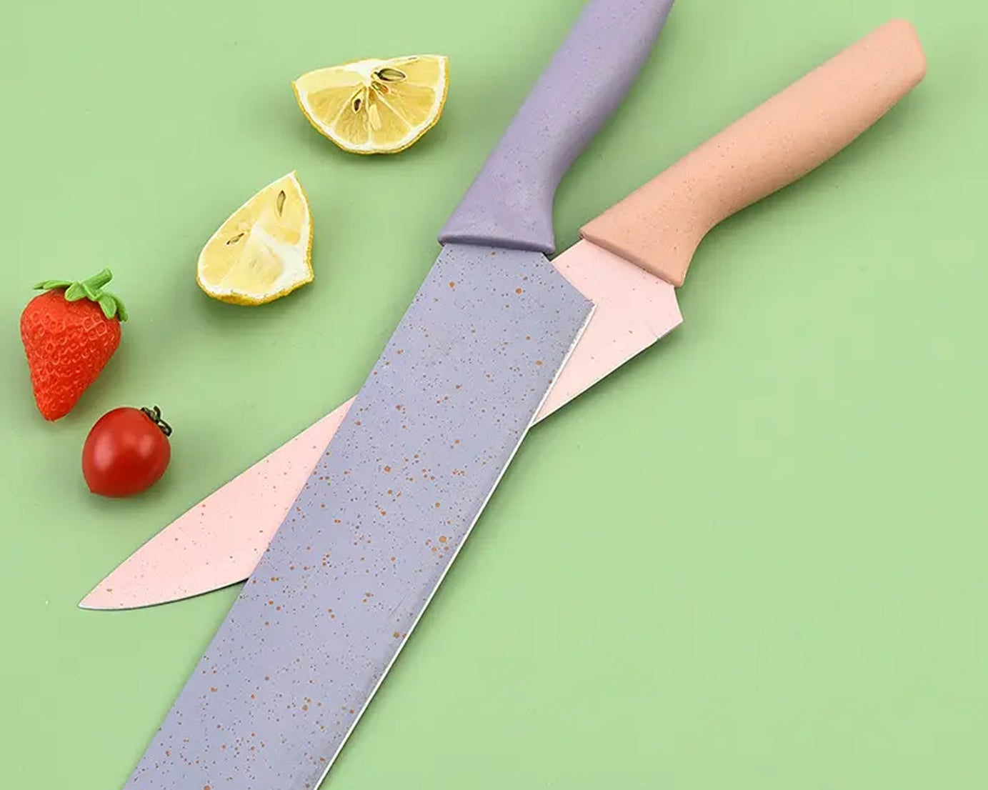 Professional Colorful Kitchen Knives Set of 6 Pieces, Non-Stick Blades with High Carbon Stainless Steel, Sharp Kitchen Cutting Knives Set for Slicing, Paring and Cooking, Chef Kitchen Knives Set