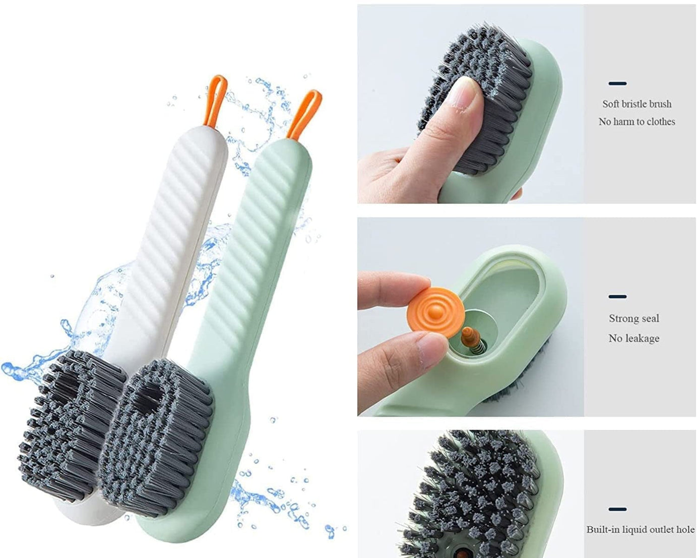 Multifunctional Scrubbing Brush with Liquid / Soap Dispenser, Cleaning Brush with Liquid / Soap Dispenser, Shoe Brush for Cleaning, Cloth Cleaning Brush with Handle Liquid Shoe Brush For Shoe Clothes (1 Pc)