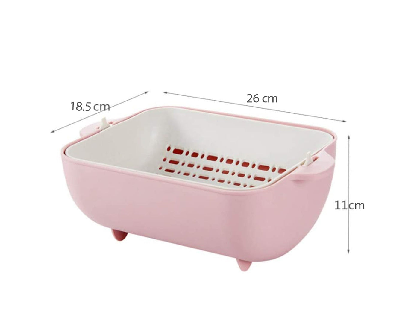 BPA-free plastic strainer bowl with easy-to-use handles