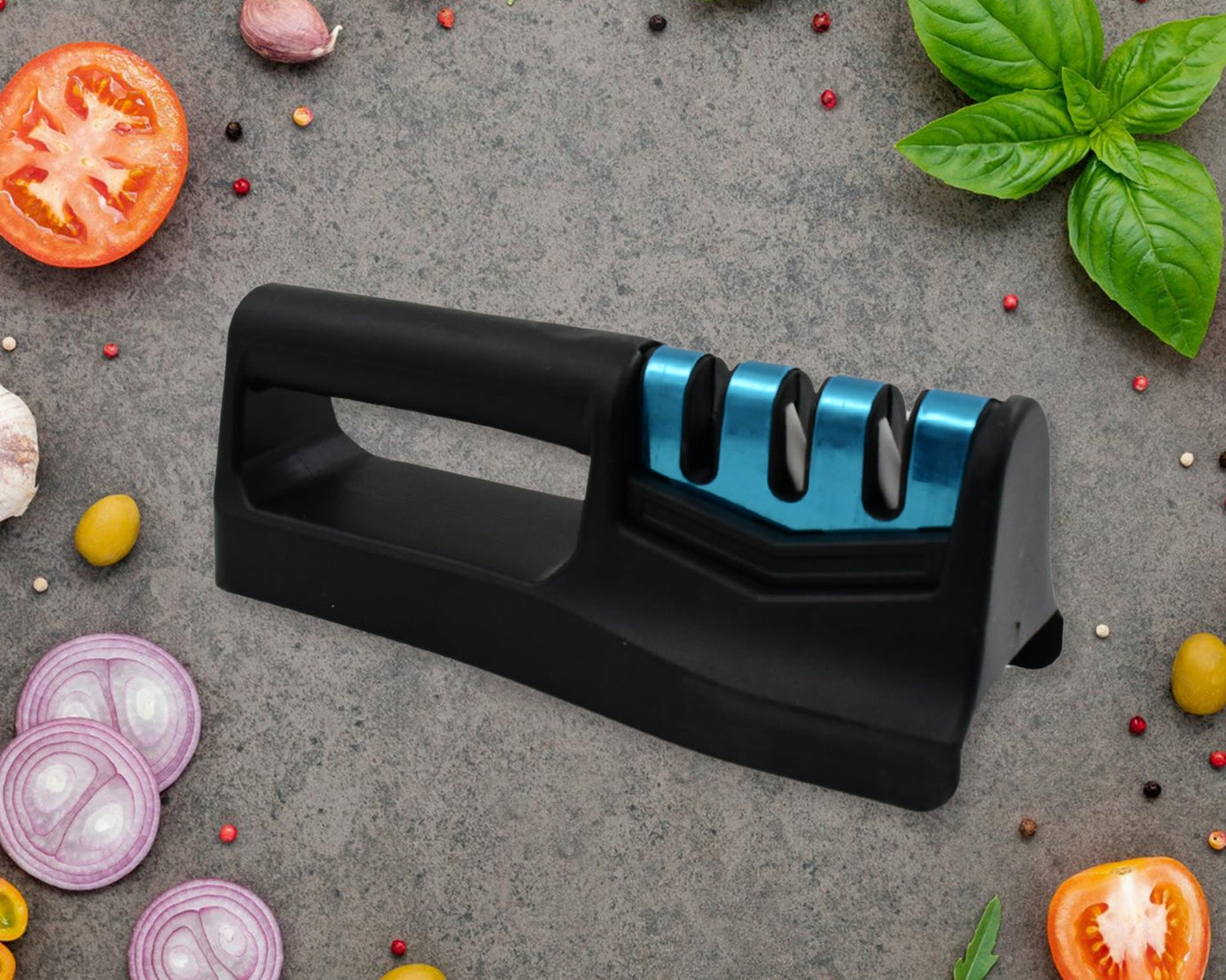 Knife Sharpener for Kitchen | Knife Sharpener with Vegetable Chopper and Fish Scale Remover | Handheld Knives & Pocket Knife Sharpener | Knife Sharpener for Chefs & Serrated Knife (9in1)