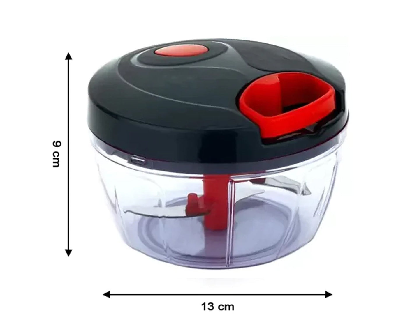 Vegetable chopper with pull-cord mechanism for quick chopping