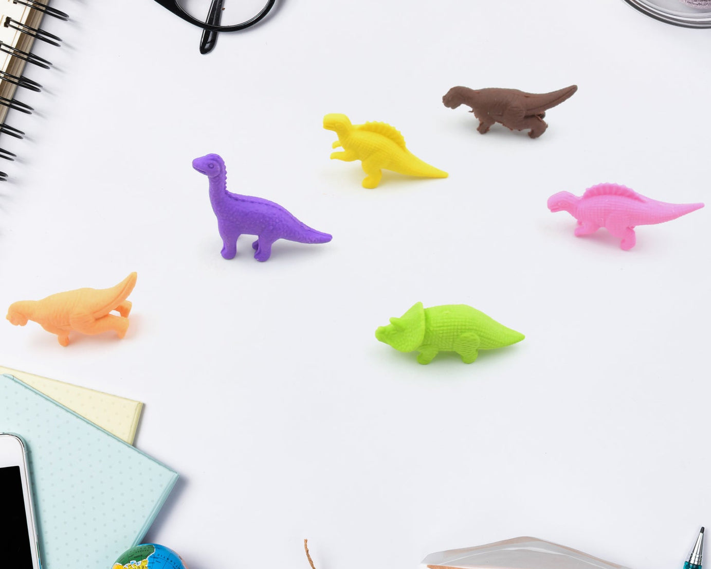 4118 Dinosaur Shaped Erasers Animal Erasers for Kids, Dinosaur Erasers Puzzle 3D Eraser, Mini Eraser Dinosaur Toys, Desk Pets for Students Classroom Prizes Class Rewards Party Favors (6 Pcs Set )