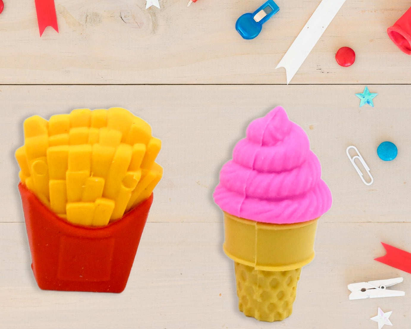 3D Food Fancy & Stylish Colorful Erasers, Mini Eraser Creative Cute Novelty Eraser for Children Different Designs Eraser Set for Return Gift, Birthday Party, School Prize (1 Set / Mix Design & Color)