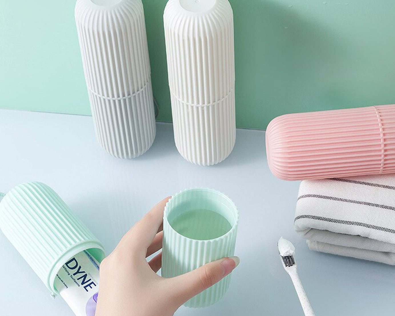 Capsule-shaped travel storage bottle, portable and sleek design