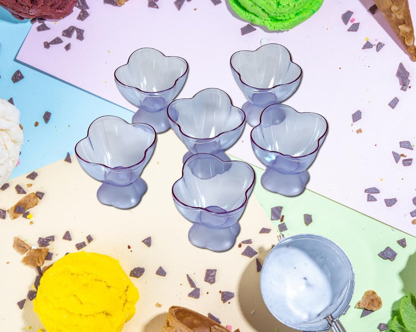 Plastic dessert bowls set