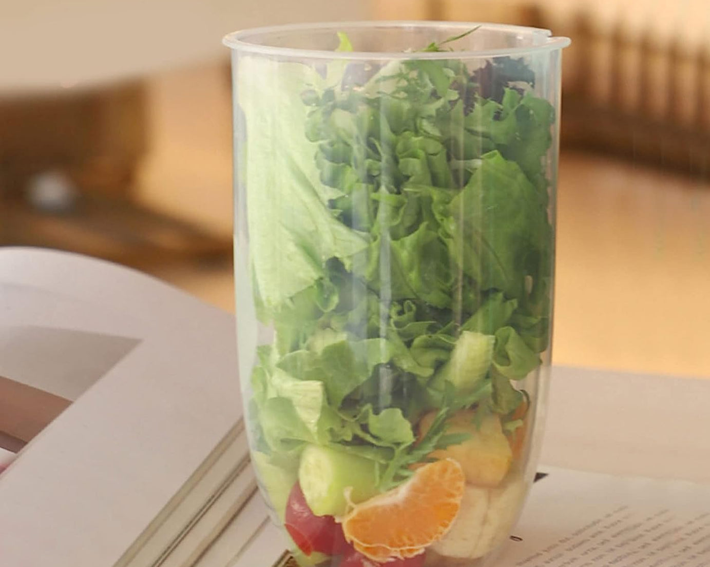 Fruit and Vegetable Salad Cups Easy Clean Salad Mixing Cup for Business People for Business Travel (1Pc)