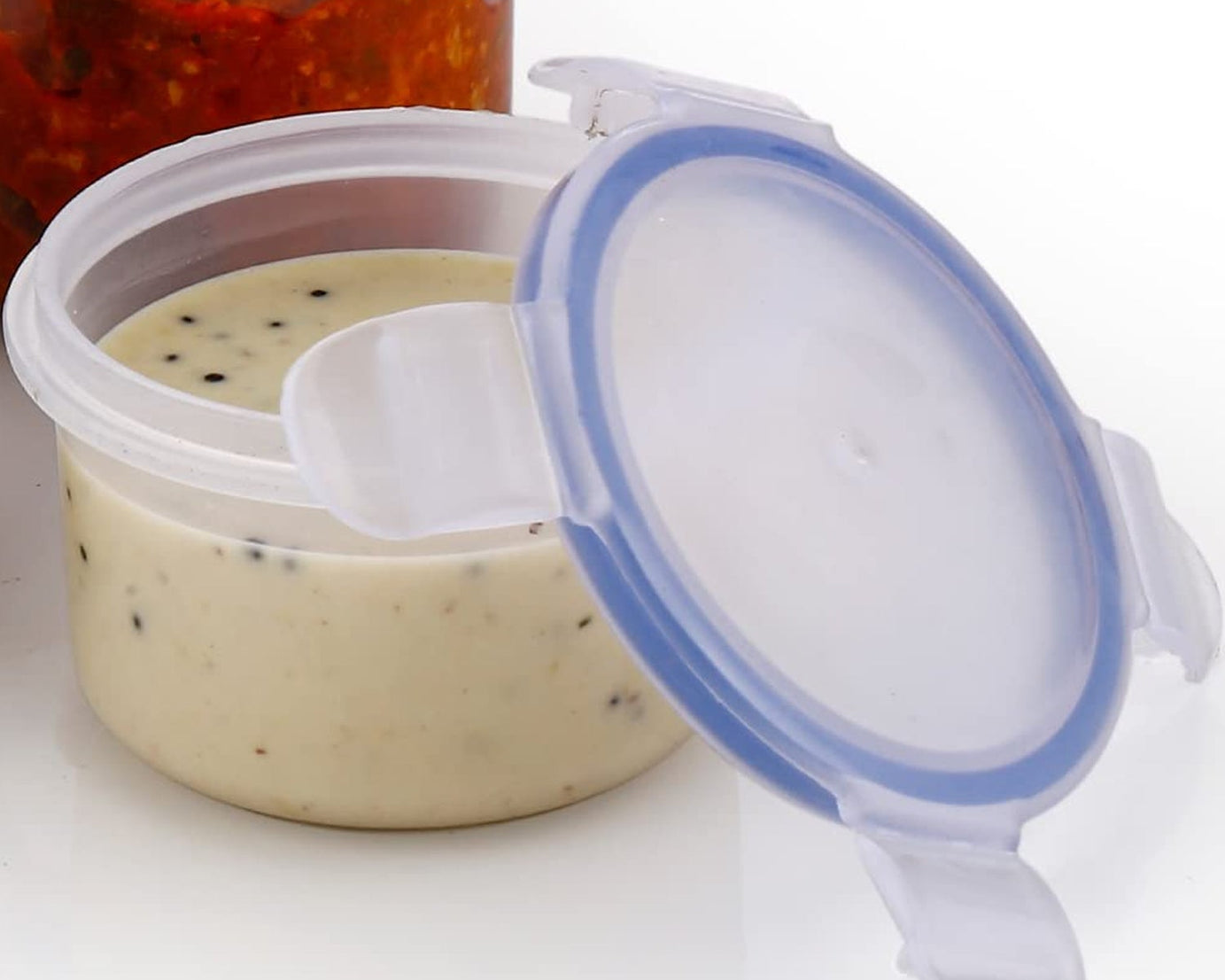 Plastic Liquid Round Airtight Food Storage Container with Leak Proof Locking Lid