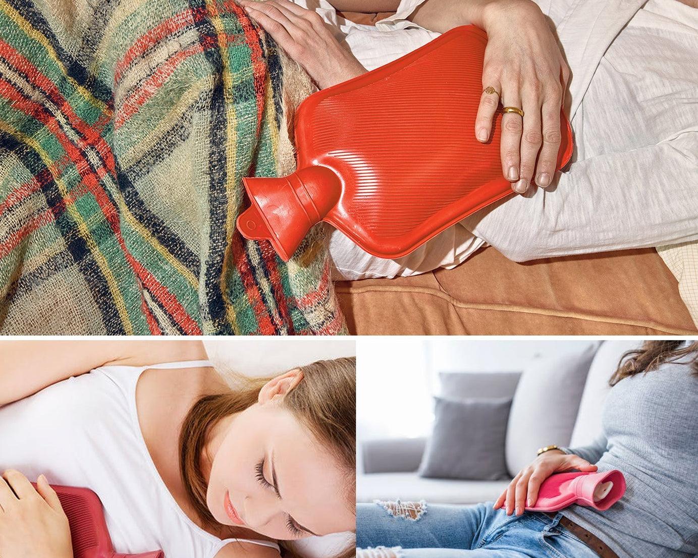 Comfortable medium rubber hot water bag for pain relief and relaxation.