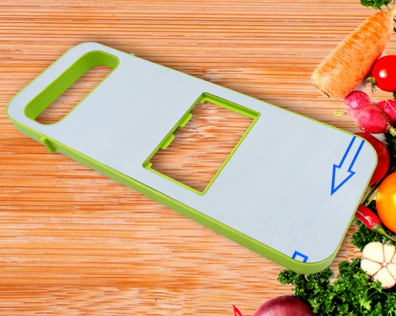 5842 Slicer for Kitchen 5 in 1 Foldable Vegetable Slicer Blade Potato Cutter, Veggie Slicer, Onion Slicer, Julienne Grater with Protective Guards, Stainless Steel Blade