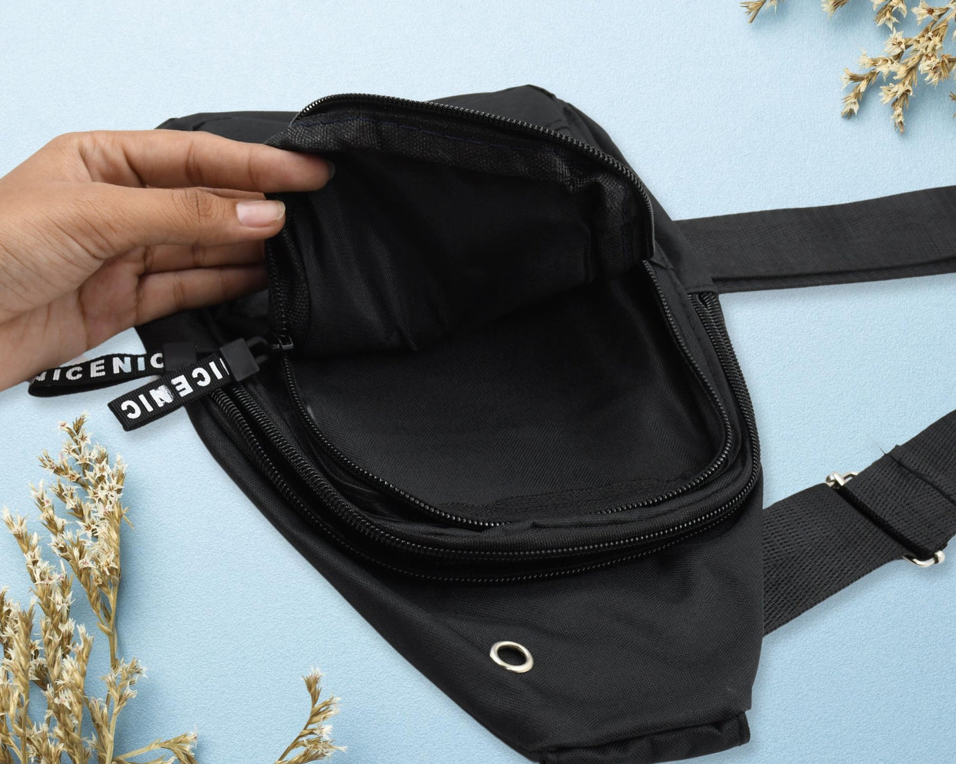 Waterproof Anti Theft Cross-body fanny pack waist bag, Shoulder Bags Chest Men Casual fashion USB Charging earphone hook Sling Travel Bag (1 Pc)