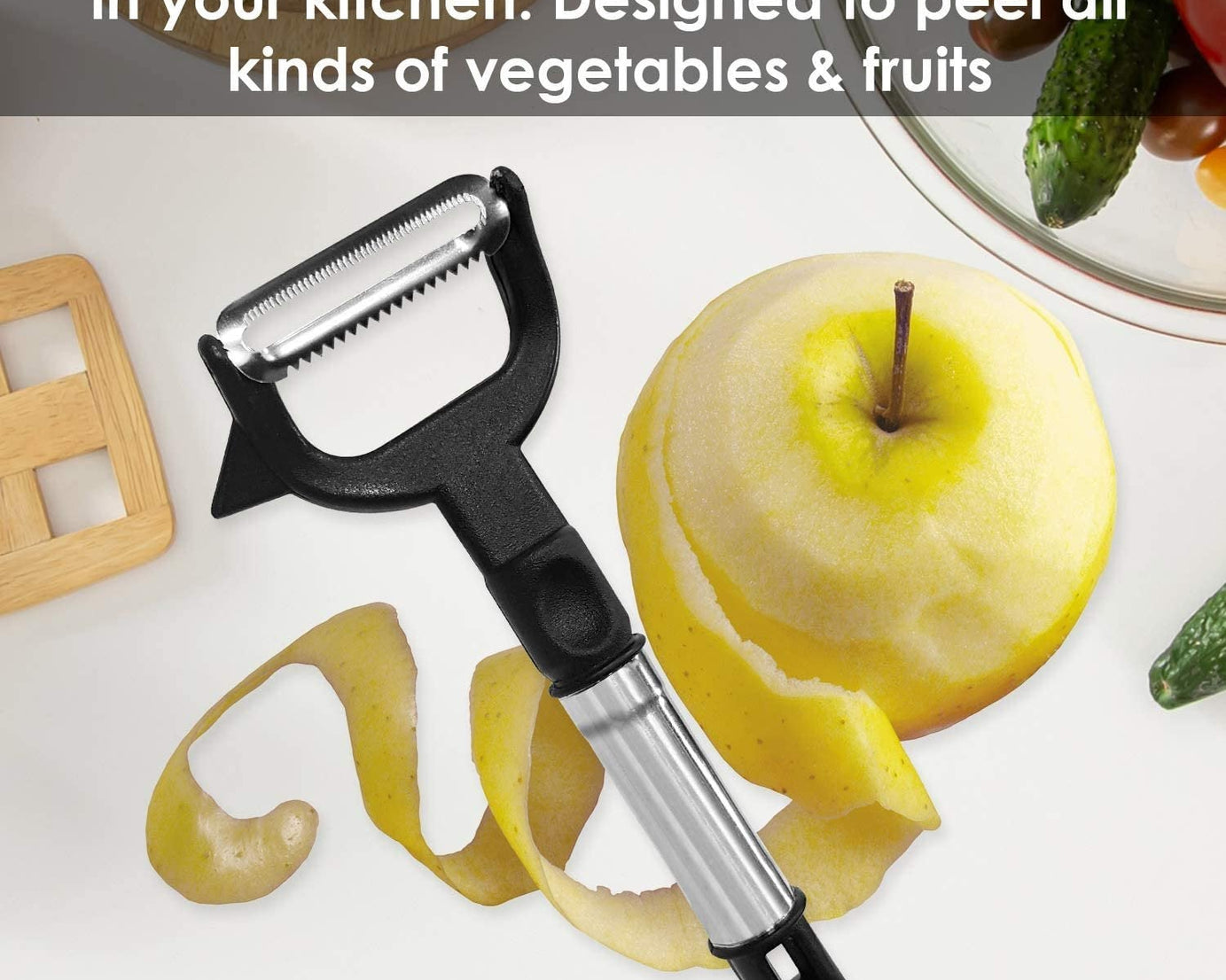 Side view of 2-in-1 peeler