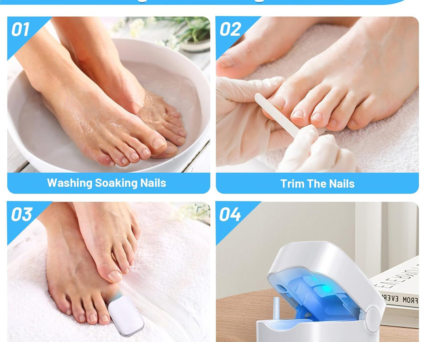 Rechargeable Nail Fungus Treatment for Toenail, Toe Nail Fungal Treatment Nail Fungus Laser Device, Anti-Fungal Nail Treatment for Hand & Feet Infections Remover for Home Use