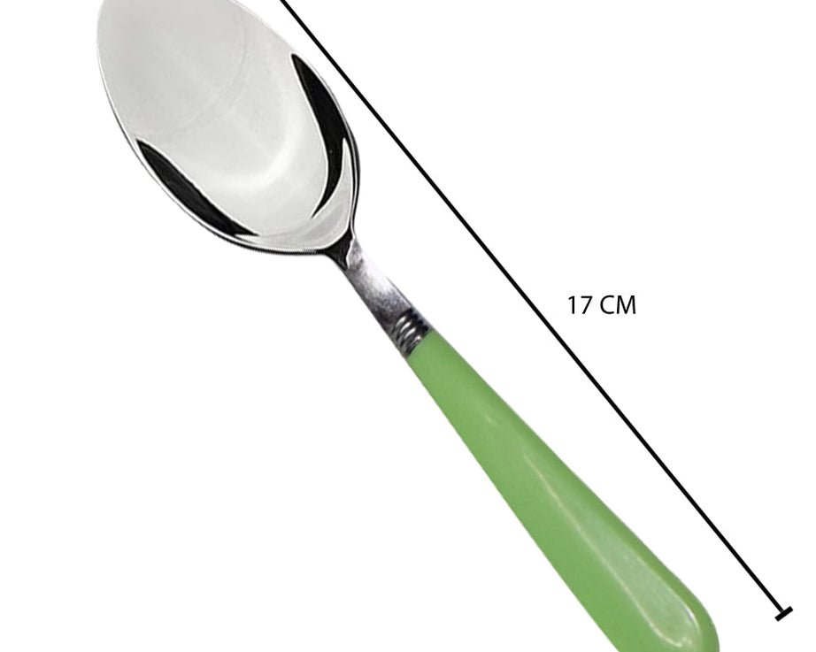 Durable stainless steel dining spoons, pack of 6.