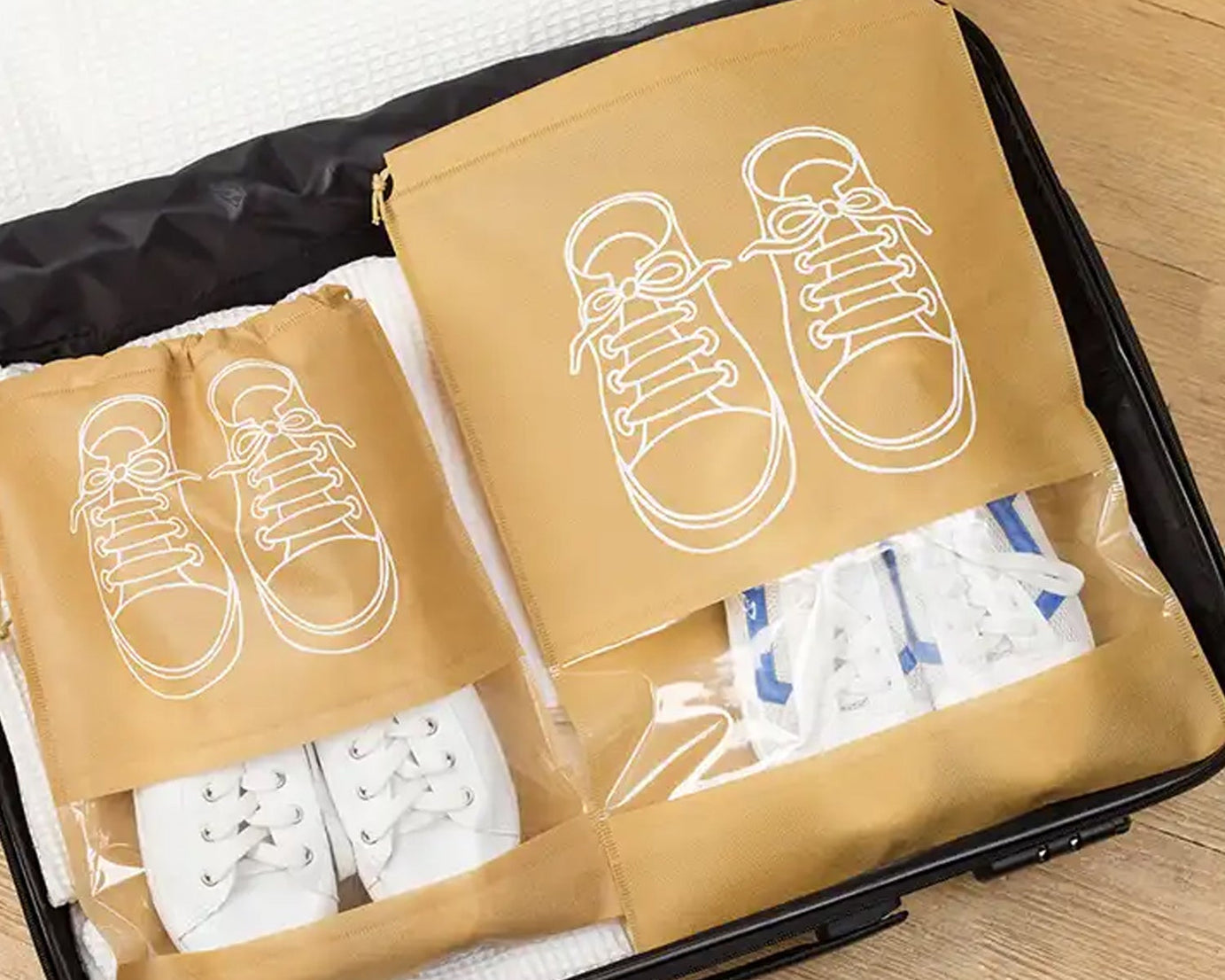 BEACH BAG SHOES STORAGE BAG CLOSET ORGANIZER NON-WOVEN TRAVEL PORTABLE BAG WATERPROOF POCKET CLOTHING CLASSIFIED HANGING BAG SHOE BAG LUGGAGE TRAVEL PORTABLE SHOE POUCH NON WOVEN TRANSPARENT WINDOW (3 PC )