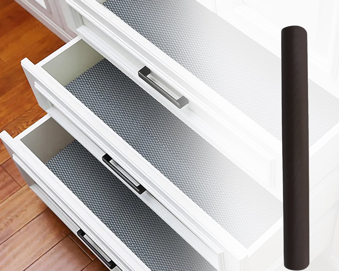 4104 Multipurpose Anti-Slip Bathroom Kitchen Cabinet Drawer Shelf Mat Liner Sheets Roll, Fridge Mat, Table Mat Anti-Slip Super Strong Placement Mat for Fridge, Bathroom, Kitchen, Drawer, Shelf Liner (45cmx3m)