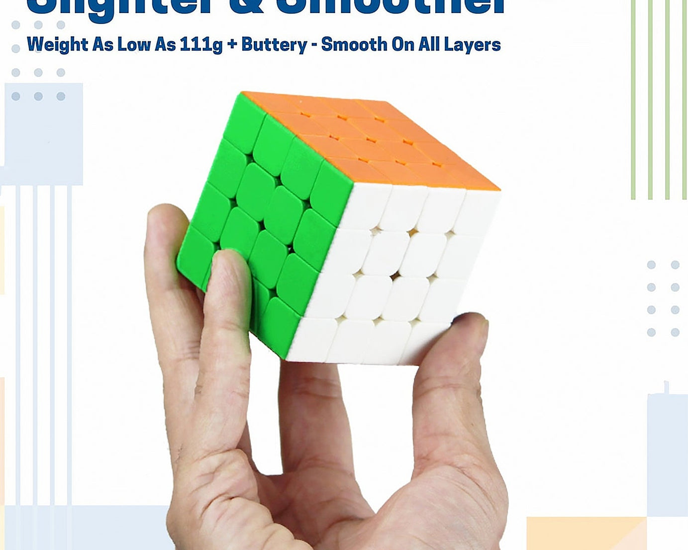 Small Puzzles Cubes 4×4×4 High Speed Sticker Less Magic Cube Game, Kids and Professionals Magic Cube Puzzle Toy, Pack of 1, 8+ Years