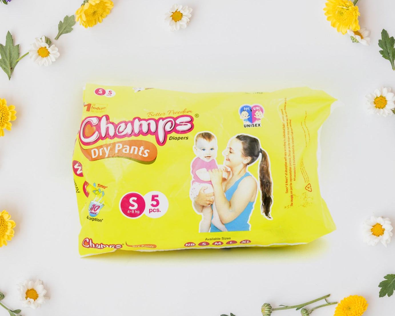 Travel-Friendly Diapers: Champs Small Diaper Pants (5 Pack) - Leakproof