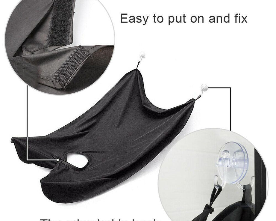 Black Beard Apron Hair Clippings Catcher Grooming Bib