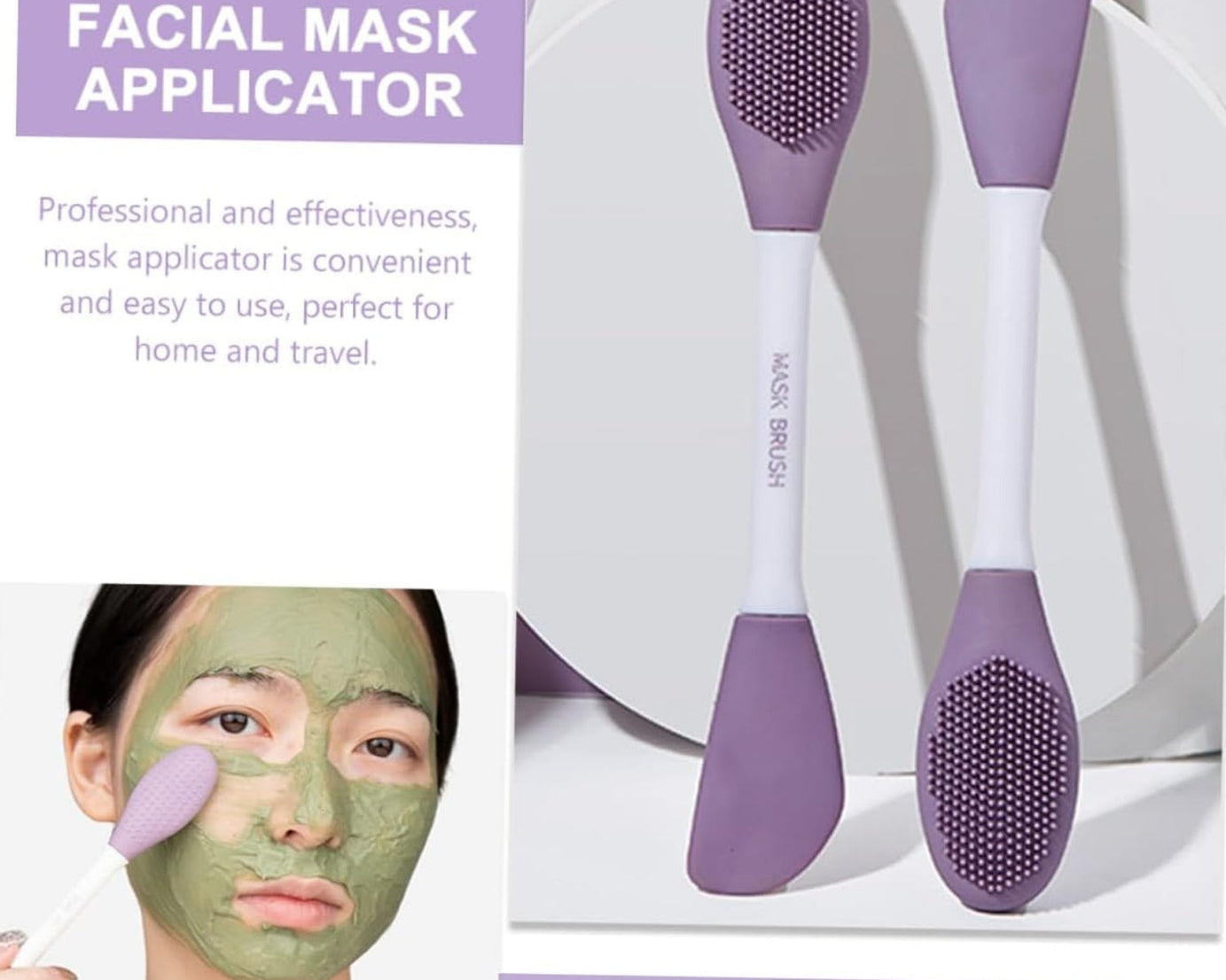 Double-headed Silicone Mask Brush Face Cleansing and Applying Mud Mask Beauty Salon Special Brush Smear Tool Facial Scrub Silicone Wash Scrubber Face Tools (1 Pc)