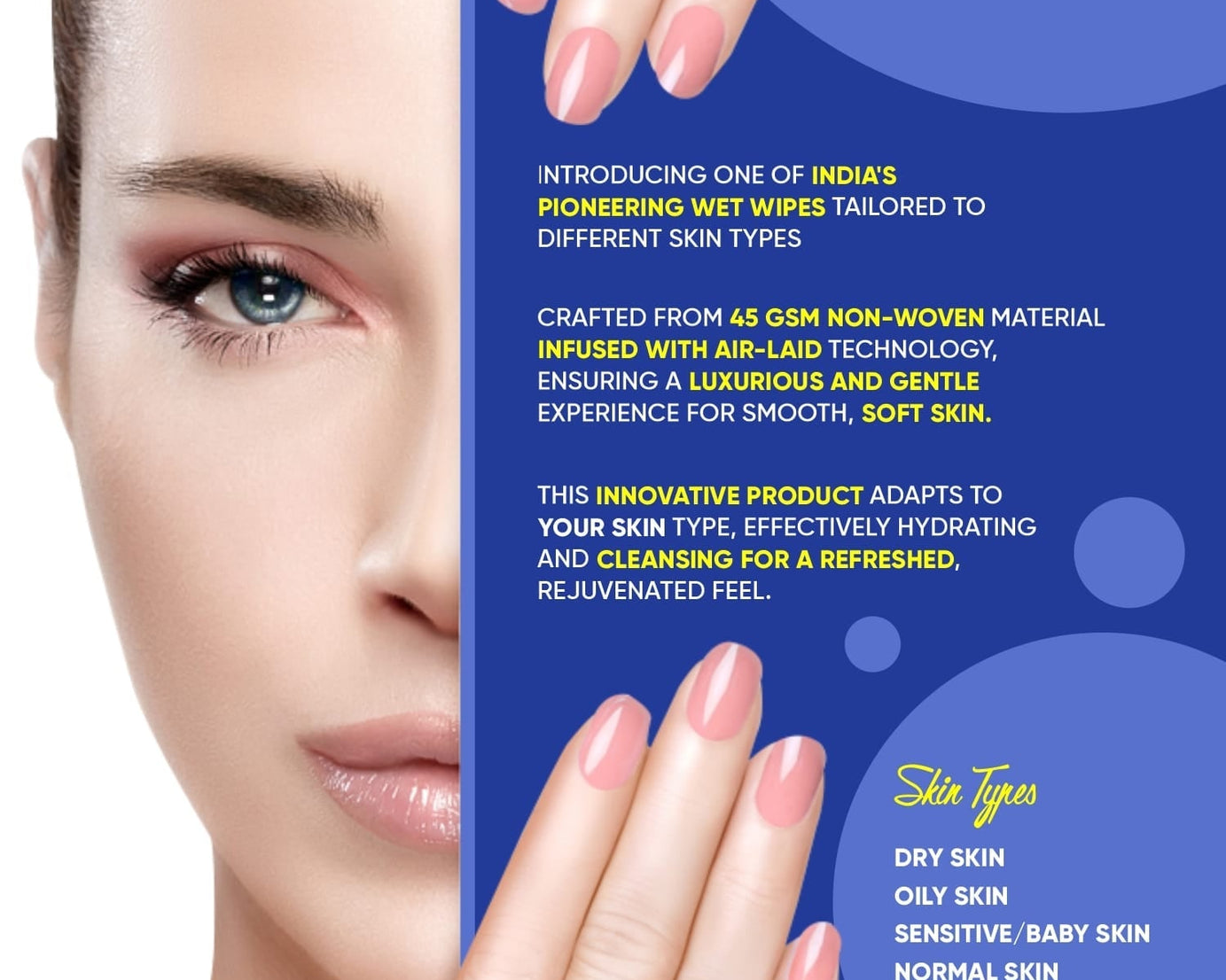 Refreshing Wet Wipes for Face | Facial Cleansing | Refreshing & Skin Hydration| Soothing for skin | pH Balance & Alcohol Free | Nourishing with Fruit extract | 25 Wipes