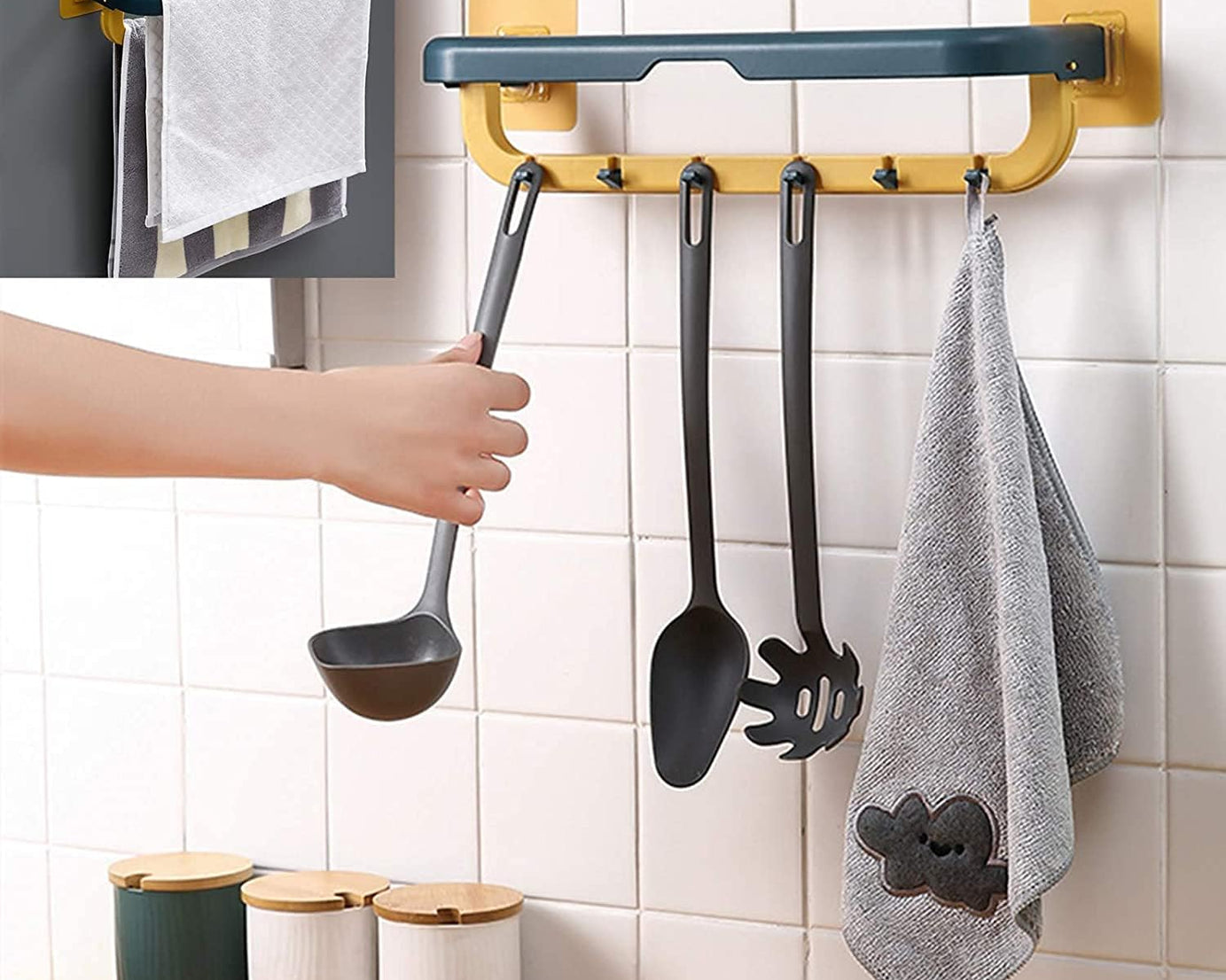 Multifunctional towel holder with adjustable bars