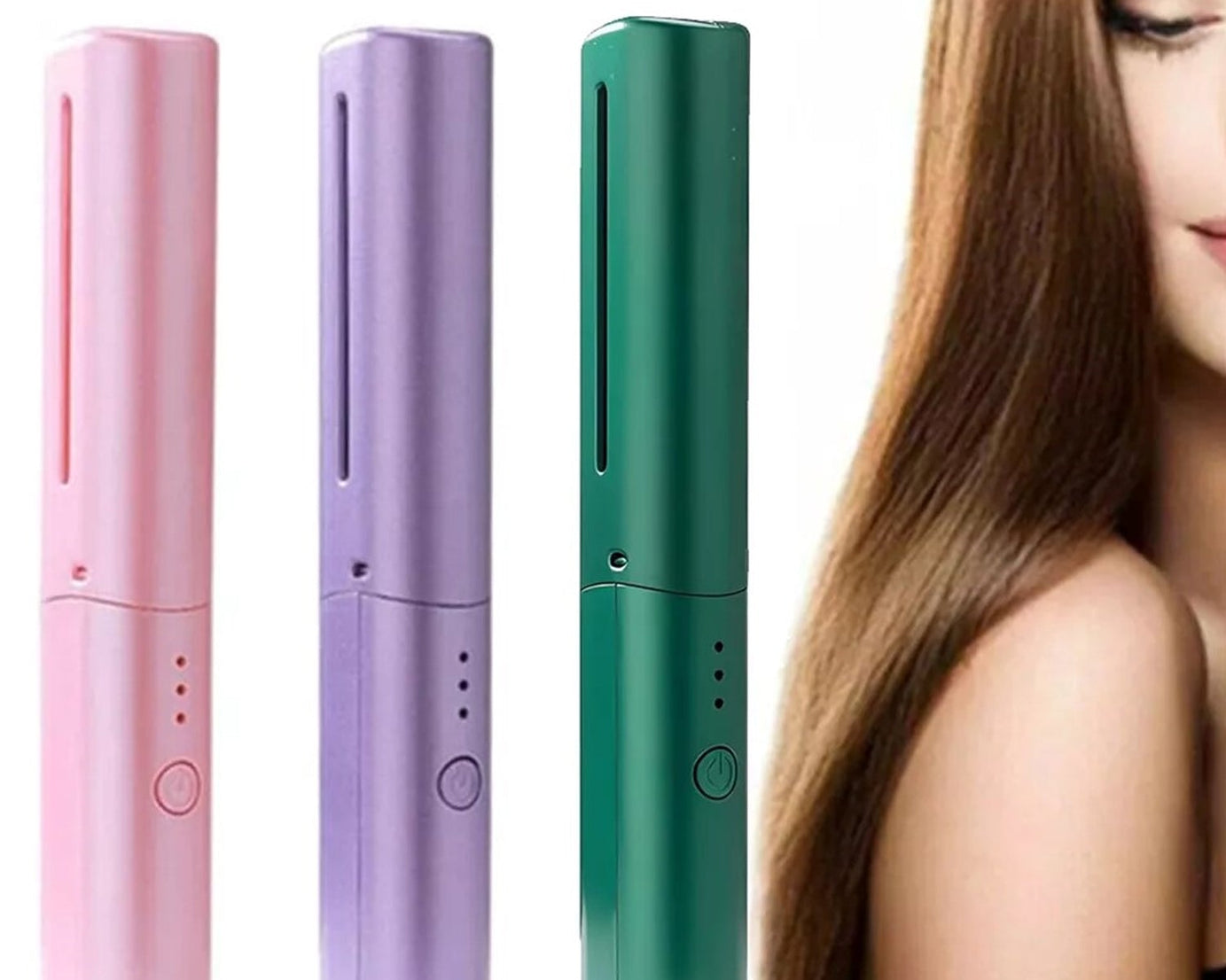 Rechargeable Mini Hair Straightener, Travel Portable USB Charging Cordless Hair Straightener Bursh, Three Temperature Adjustments Flat Iron Comb (1 Pc)