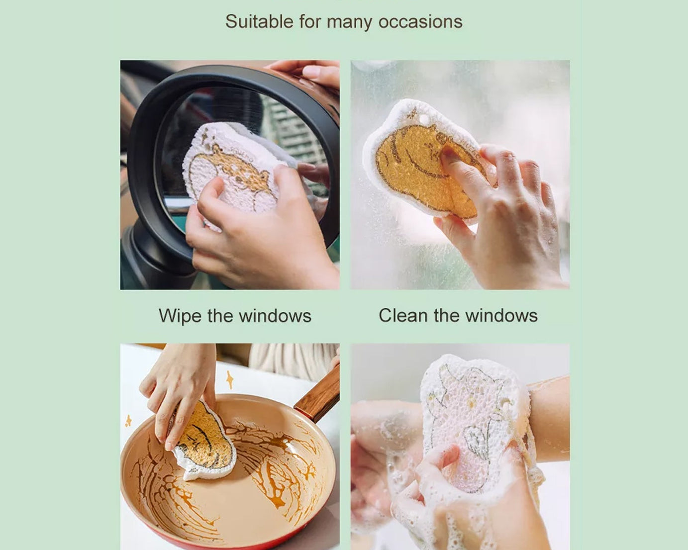 Creative sponge for dishwashing