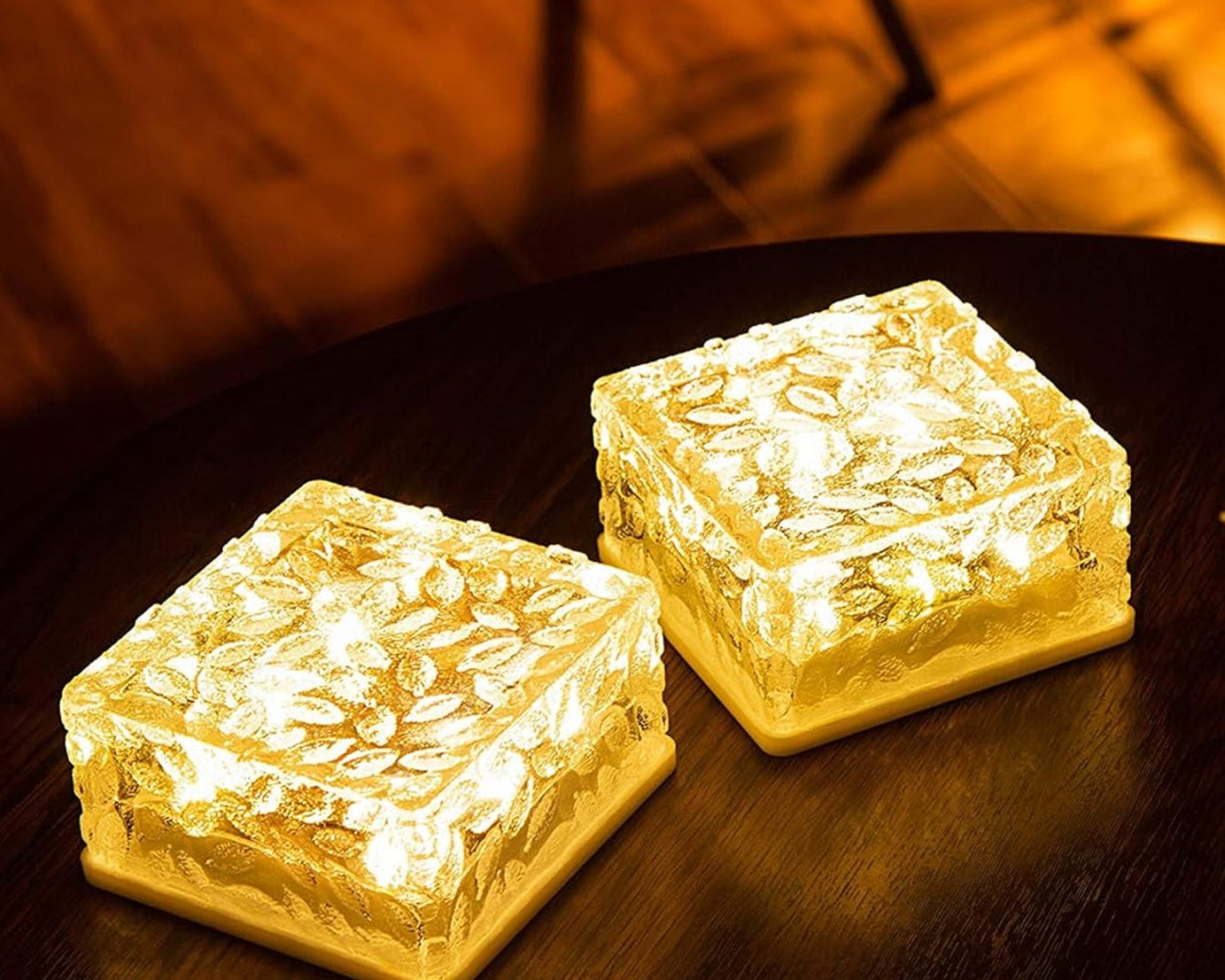 8557 Solar Ice Cube Shaped Garden Light, Ice Cube Shaped Garden Warm Light Outdoor Solar Garden Decorative Lights for Walkway Pathway Backyard Christmas Decoration Parties