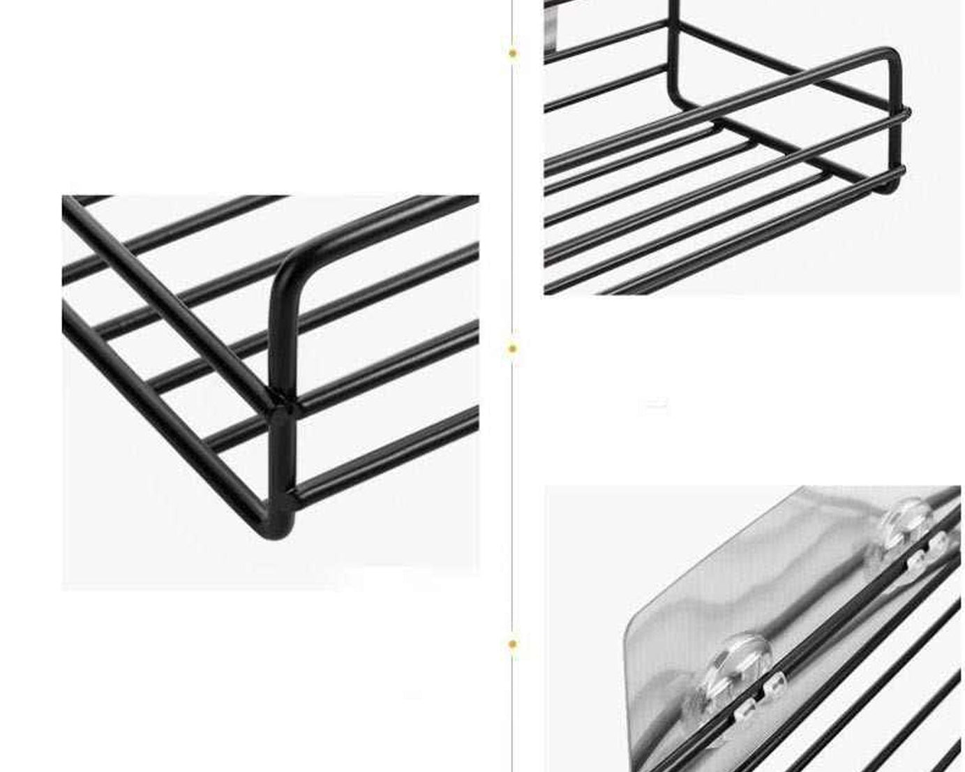 Wall-mounted metal rack for bathroom and kitchen