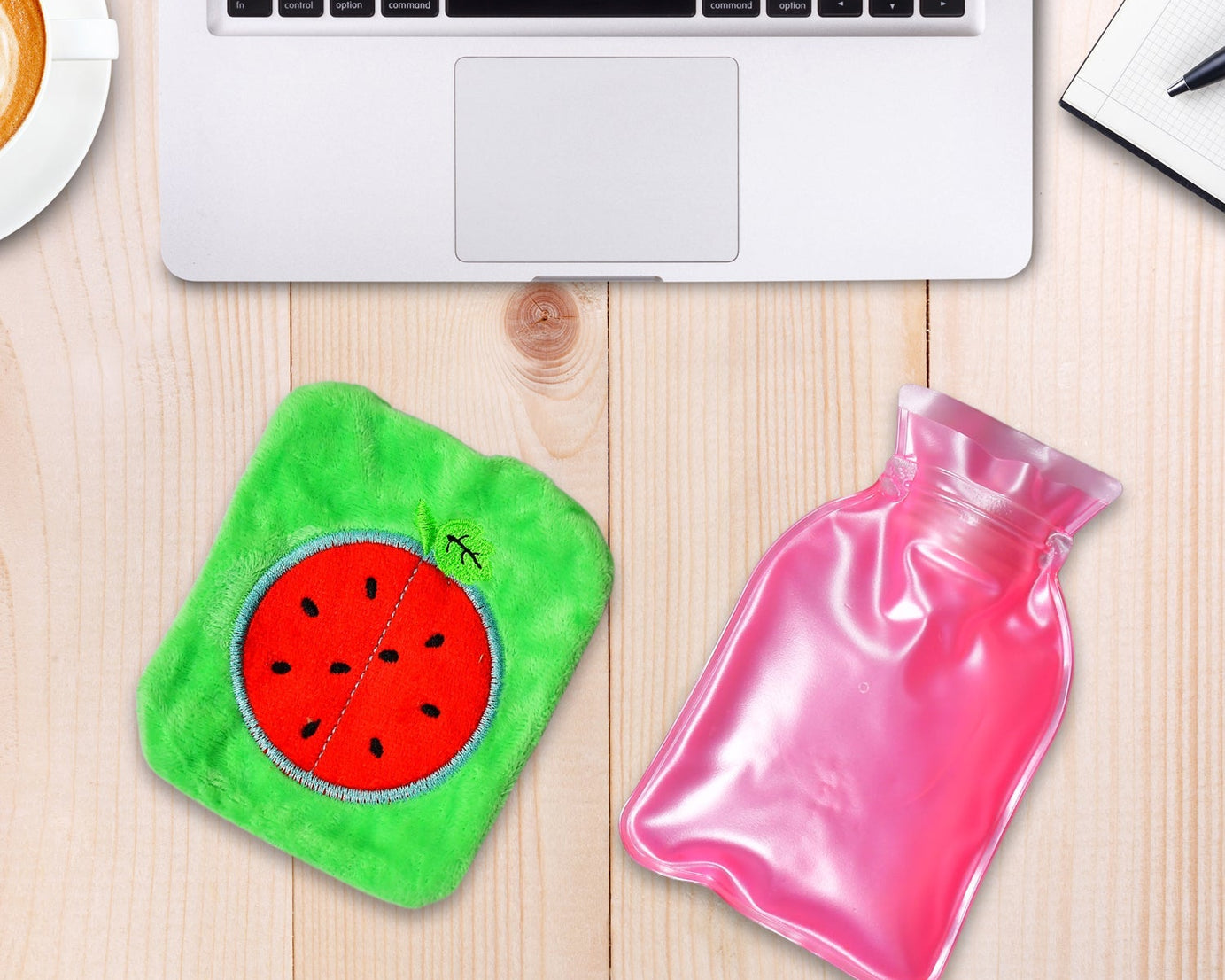 Watermelon small Hot Water Bag with Cover for Pain Relief, Neck, Shoulder Pain and Hand, Feet Warmer, Menstrual Cramps.