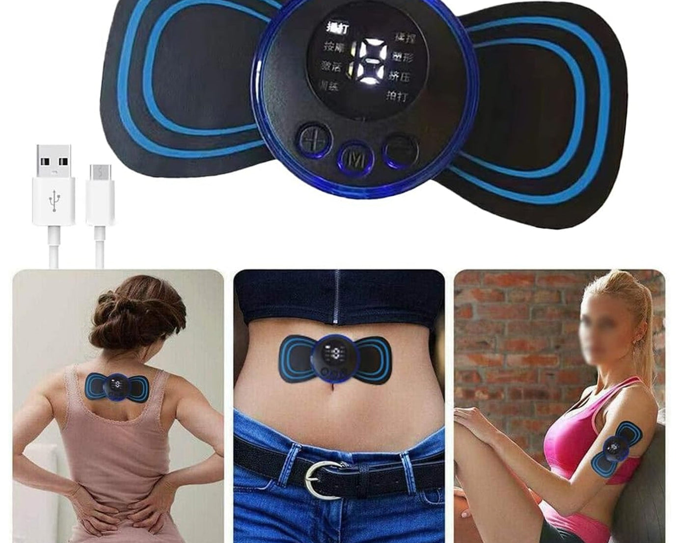 Portable USB Neck Massager Electric Neck Massager Automatic Massage Enhancer Mini Cervical Massager EMS Lymphatic Drainage Massage with Cable