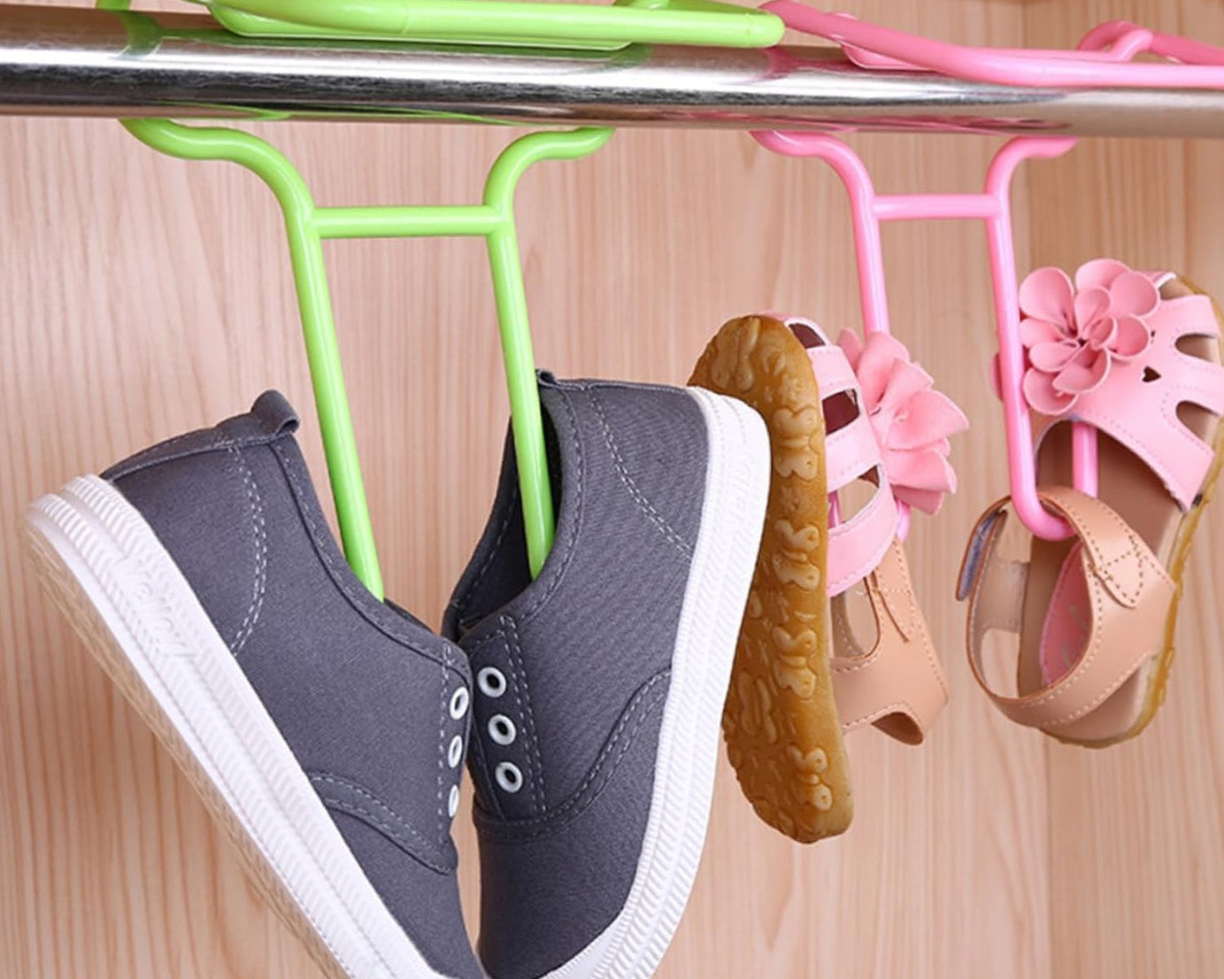 Multi-Function Shelf Drying Rack Shoe Rack Stand Hanger Shoes Hanging Storage Wardrobe Organizer Rack, Shoe Organizer Stand Closet Shoe Organizer Shoe Holder (2 Pc Set)