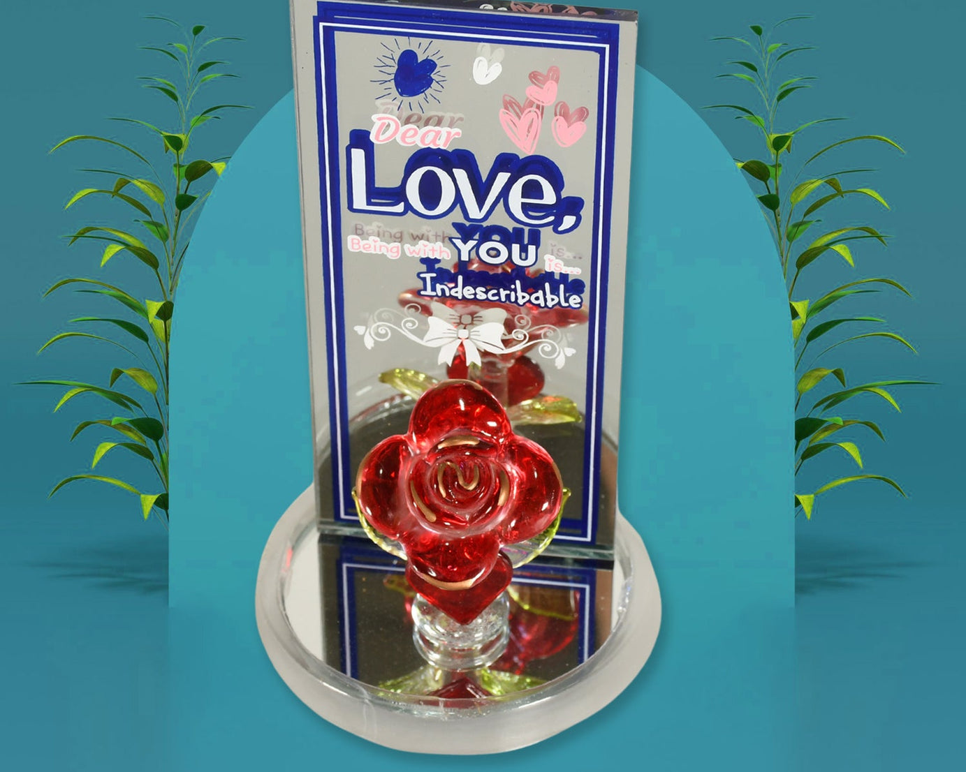 Lovely Rose Gift Showpiece, Love showpiece Valentine's Day Gift, Cute Anniversary, Wedding, Birthday, Boyfriend, Husband Romantic Unique Gift Set, Home Decoration Gift Set (1 Pc)