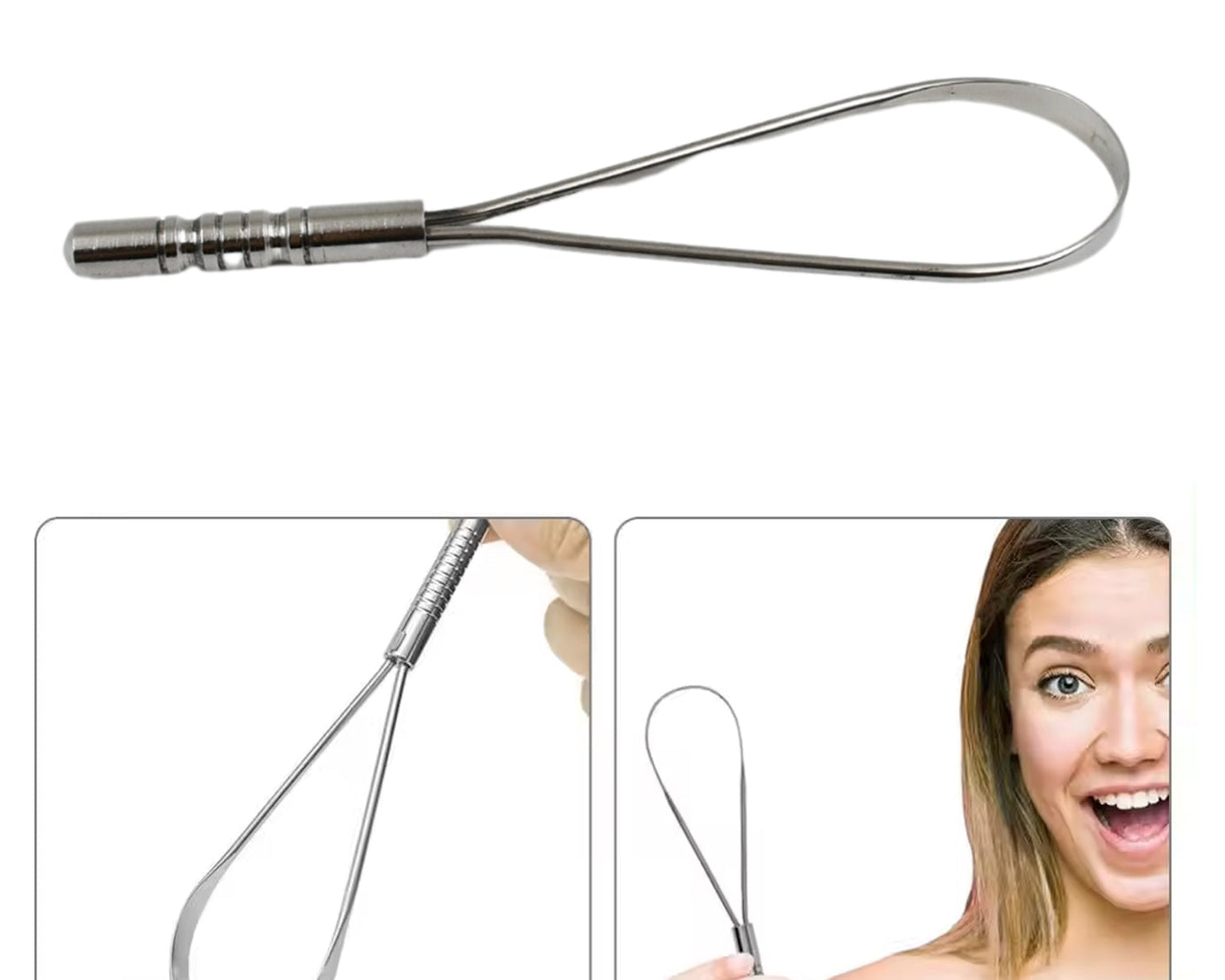 Steel Tongue Cleaner, Tongue Scraper (1 Pc)