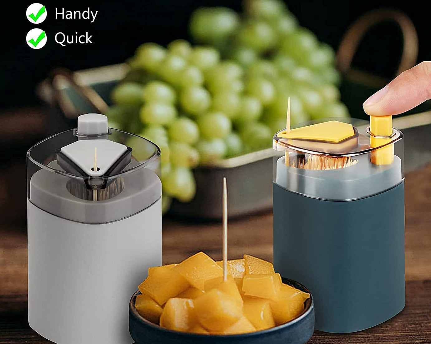 Toothpick Holder Dispenser, Pop-Up Automatic Toothpick Dispenser for Kitchen Restaurant Thickening Toothpicks Container Pocket Novelty, Safe Container Toothpick Storage Box.