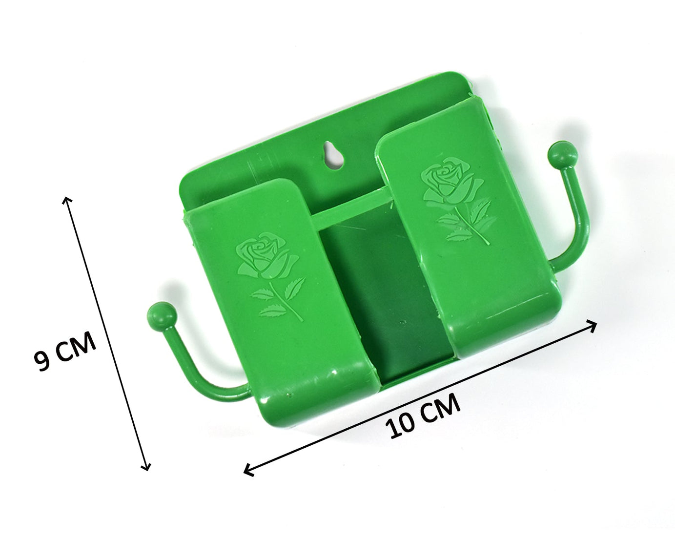 Remote storage box with side hanging hooks, wall mounted, set of 4.
