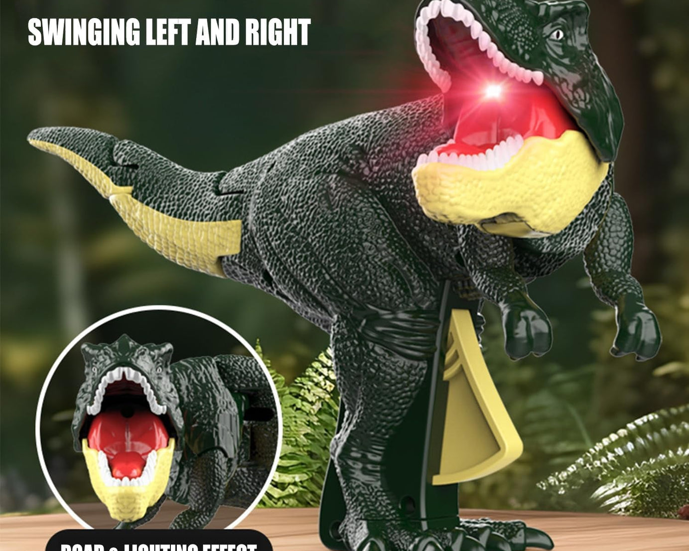 Dinosaur Roaring Toys Trigger, Dinosaurs Toys with Dinosaur Sound Lighting Model Vibrating Head Moving (3 + Years / 1 Pc)