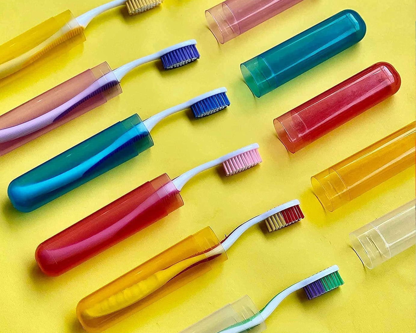 6-piece plastic toothbrush covers, anti-bacterial design