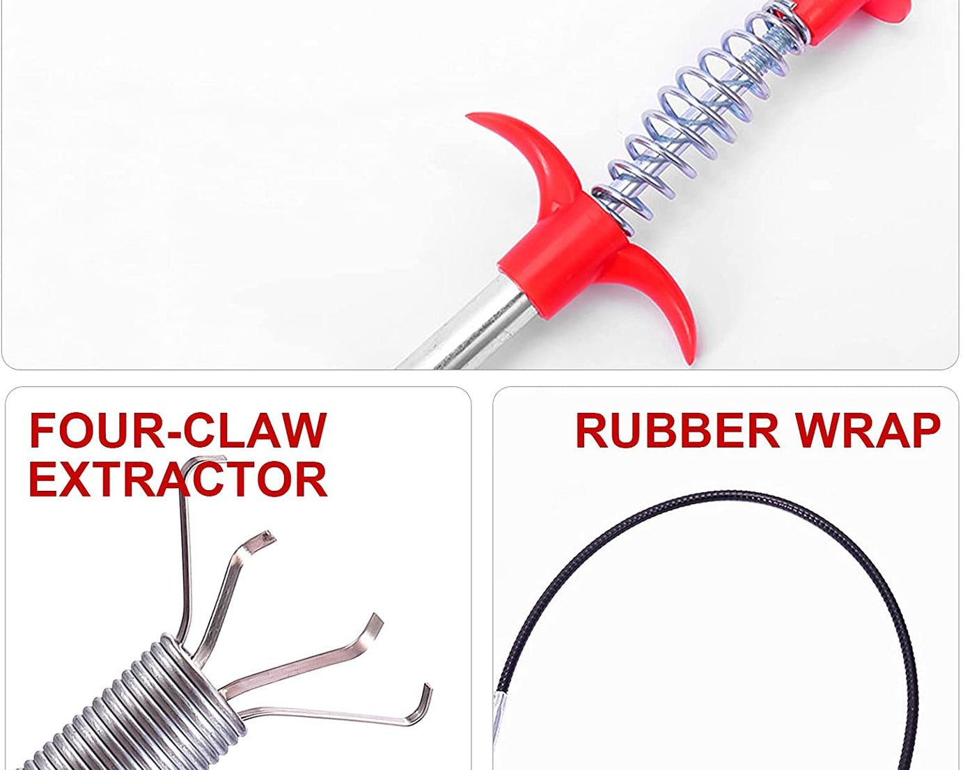 Metal wire brush for sink cleaning, 155 cm long
