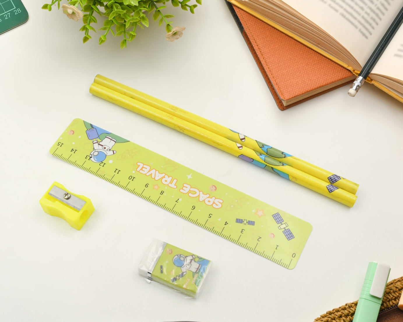 Wooden Pencil Set (5 Pc): School Supplies, Stationery Set for Kids